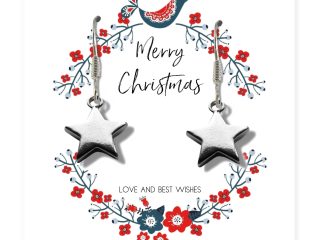 Christmas Star Earrings & Gift Card