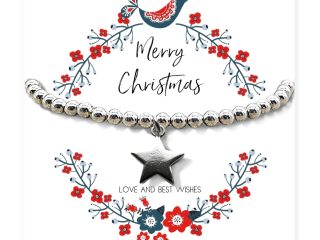 Christmas Star Beaded Bracelet & Gift Card