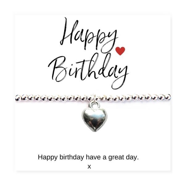 Small Happy Birthday Gift Hamper - Silver Heart Bracelet, Chocolates & Candle - Image 6