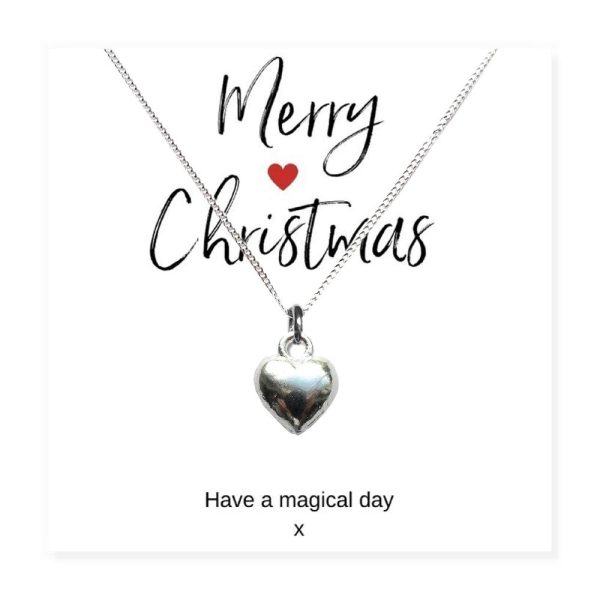 Small Merry Christmas Gift Hamper - Silver Heart Necklace, Chocolates & Candle - Image 5