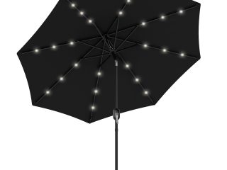 Outsunny 24 LED Solar Powered Parasol Umbrella Garden Tilt Outdoor String Light