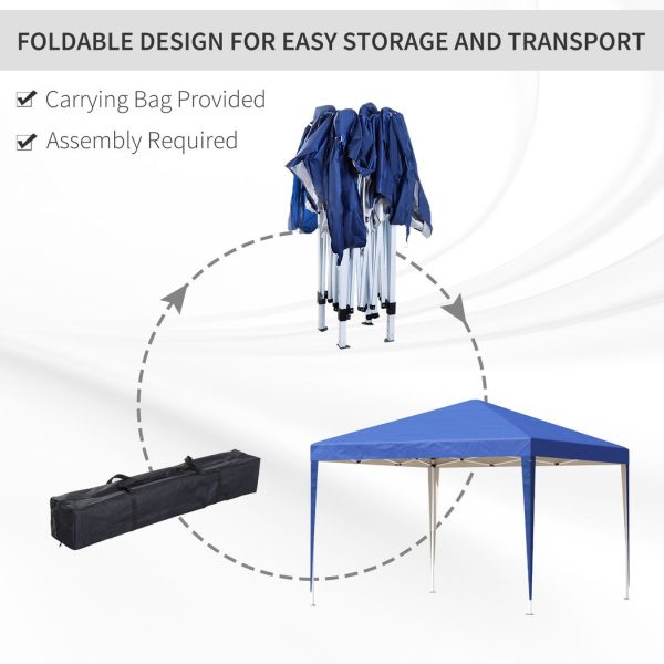 3 x 3m Garden Pop Up Gazebo Marquee Party Tent Wedding Canopy Blue - Image 4
