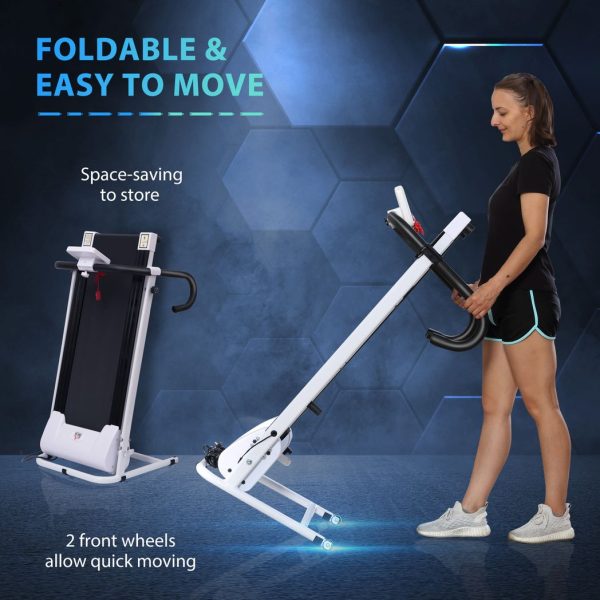 1-10Km/h Folding Treadmill Home Running Fitness Machine Safety Stopper HOMCOM - Image 6