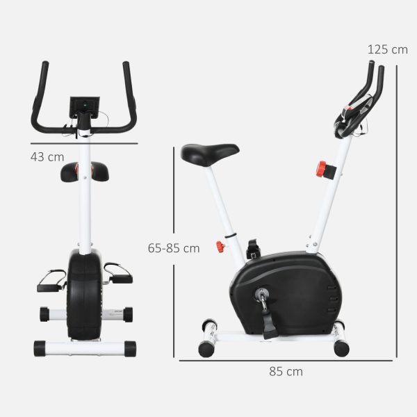 SPORTNOW Exercise Bike with Heart Rate Sensor for Home Use, White - Image 5