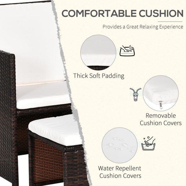 5 P? Rattan Set-Brown/Creamy White - Image 7