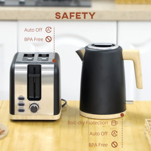 HOMCOM 1.7L Electric Fast Boil Kettle and 2 Slice Toaster Set - Image 7
