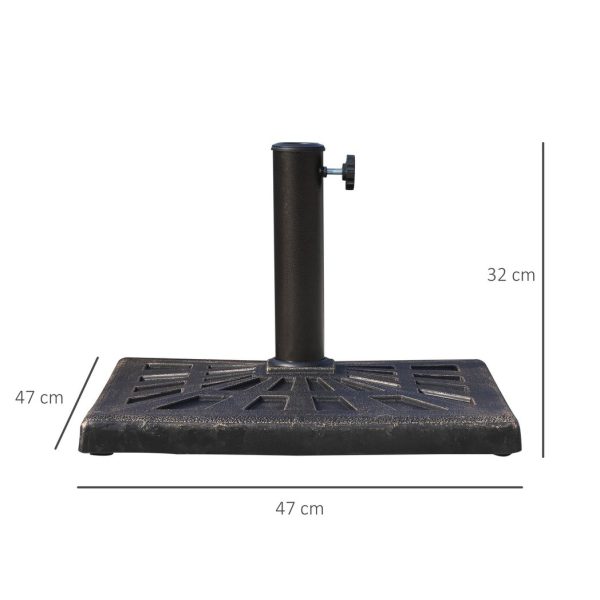 Patio Umbrella Stand 15KG Square Bronze - Image 5