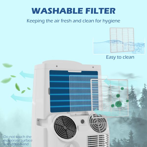 HOMCOM 14,000 BTU Portable Air Conditioner with 240mÂ², Dehumidifier, Timer - Image 7