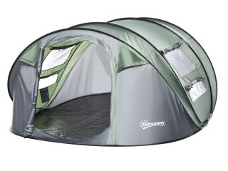 Camping Tent Dome Tent Pop-up Design with 4 Windows for 4-5 Person Outsunny
