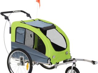 Pet Bicycle Trailer Water Resistant Carrier 3 Wheels Push Pull Brake Pawhut
