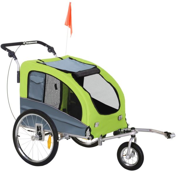 Pet Bicycle Trailer Water Resistant Carrier 3 Wheels Push Pull Brake Pawhut