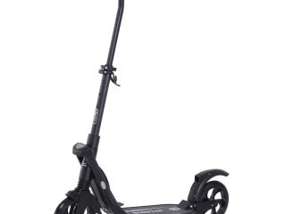 Folding Kick Scooter Teens Adult Ride On Adjustable 2 Big Wheels Black HOMCOM
