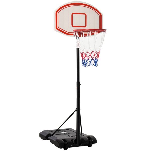 Basketball Stand 175-215cm Adjustable Height Sturdy Hoop w/ Wheels Base HOMCOM