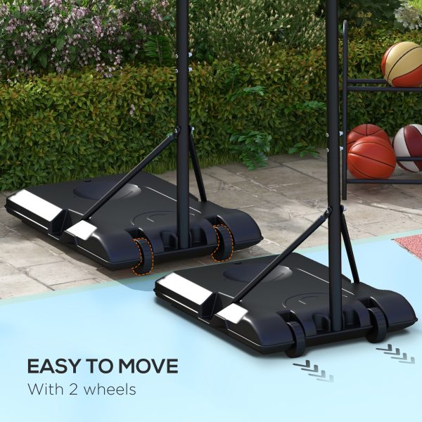 SPORTNOW Adjustable Basketball Stand Net Set System with Wheels, 179-209cm - Image 3