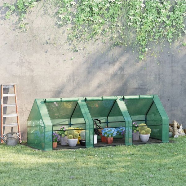 Mini Greenhouse Garden Planter Zipper Doors Portable 270 x 90 x 90cm - Image 2