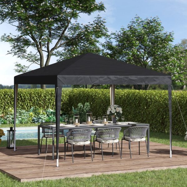 3 x 3m Garden Pop Up Gazebo Marquee Party Tent Wedding Canopy Black - Image 2