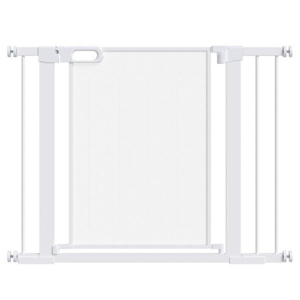 Pressure Fit Safety Gate for Doors, Dog Gate Auto Close, 75-103 cm White PawHut