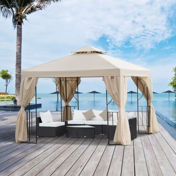 3 x 3m Garden Metal Gazebo Sun Shade Shelter Outdoor Party Tent Outsunny - Image 2