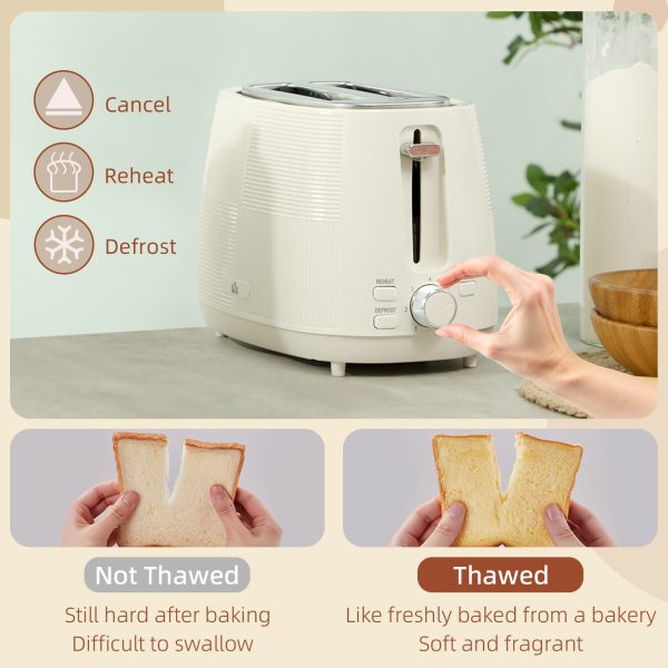HOMCOM 1.7L Fast Boil Electric Kettle and 2 Slice Water Toaster Set, Cream - Image 4