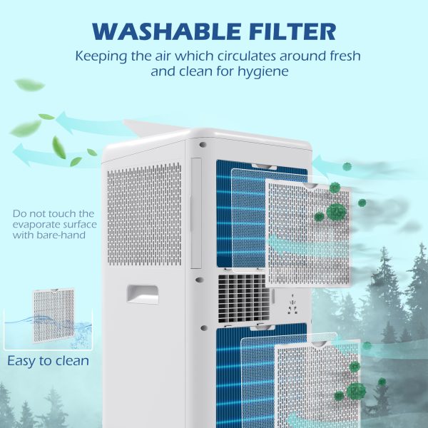 HOMCOM 12,000 BTU Portable Air Conditioner with 28mÂ², Sleep Mode, Dehumidifier - Image 6