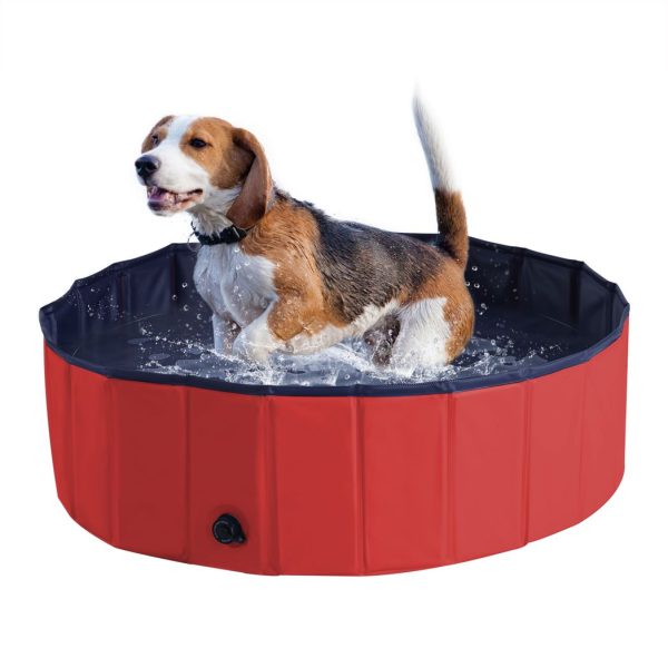 Pet Pool Swimming Bath Portable Cat Dog Foldable Puppy Bathtub Pawhut