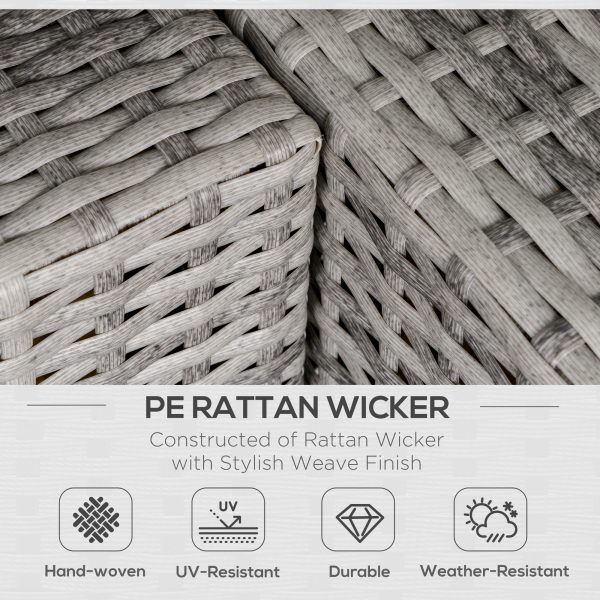 Rattan Corner Sofa Garden Rattan Furniture Single Sofa Chair Light Grey - Image 3