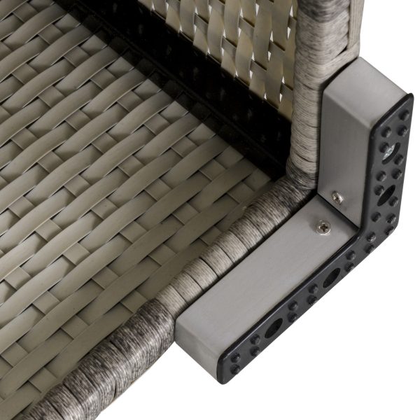 Rattan Corner Sofa Garden Rattan Furniture Single Sofa Chair Light Grey - Image 7