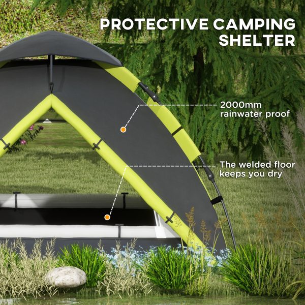 Outsunny 3-4 Man Camping Tent Portable with Bag, Quick Setup - Image 4