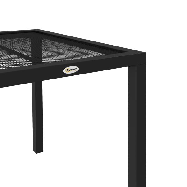 Outsunny Garden Table with Metal Wire Top and Steel Frame, for Patio, Balcony - Image 8