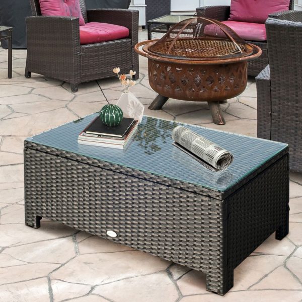 Rattan Coffee Table-Black - Image 2