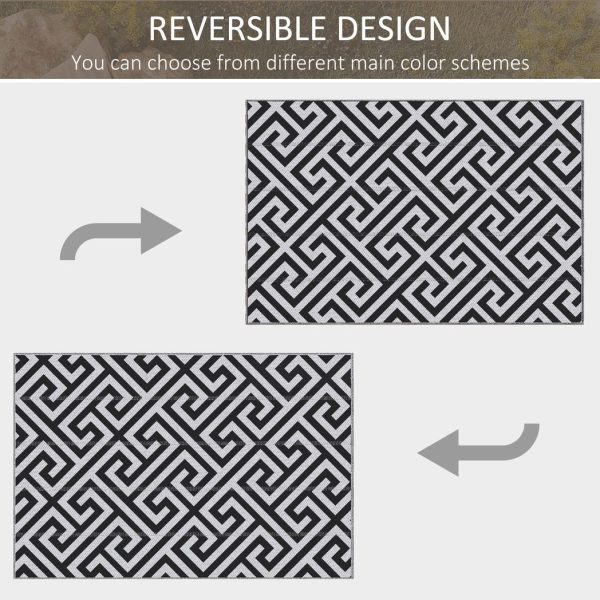 121x182cm Reversible Outdoor Rug Portable Plastic Straw RV  Outsunny - Image 6