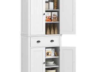 Freestanding Kitchen Storage Cabinet Drawers Cupboards Shelves White
