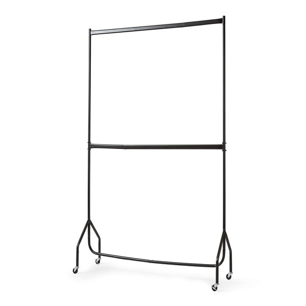 4ft long x 7ft Two Tier Heavy Duty Clothes Rail Garment Hanging Rack In Black - Image 2