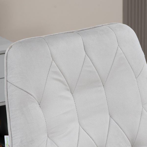 Vinsetto Swivel Computer Chair w/ Arm Modern Style Tufted Home Office Light Grey - Image 8