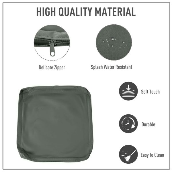 Cushion Cover Replacement Patio Rattan Furniture Seat Cover Grey - Image 4