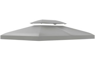 3x4m Gazebo Replacement Roof Canopy 2 Tier Top UV Cover Patio Grey