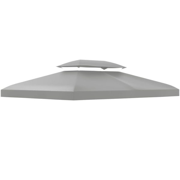 3x4m Gazebo Replacement Roof Canopy 2 Tier Top UV Cover Patio Grey