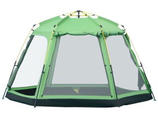 6 Person Camping Tent 2-Tier Pop-up Tent w/ Portable Carry Bag Outsunny