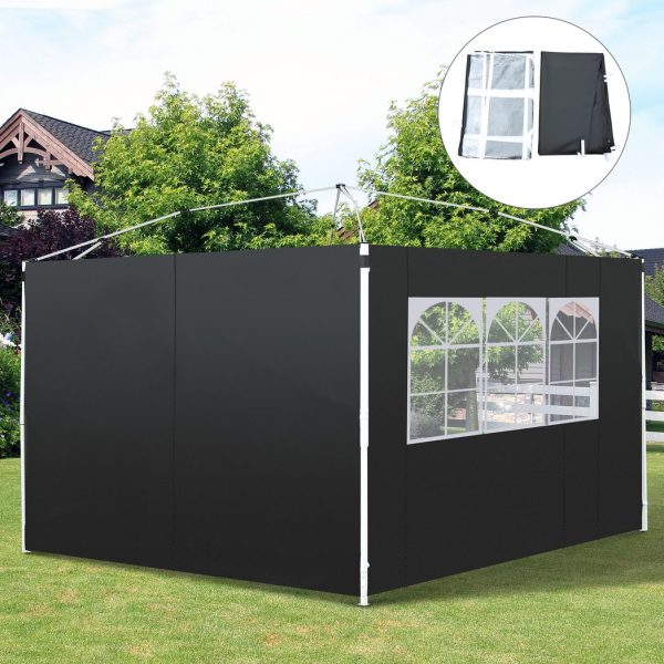 3m Gazebo Exchangeable Side Panels Wall-Black - Image 2