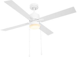 HOMCOM Mounting Reversible Ceiling Fan with Light, Pull-chain