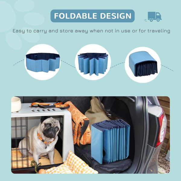 Pet Cat Dog Swimming Pool Indoor Outdoor Bathing Foldable Inflate 140cm Pawhut - Image 7