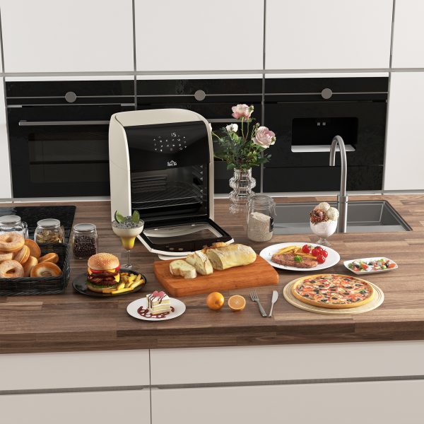 HOMCOM 12L Air Fryer Oven with 8 Preset Modes Rapid Air Circulation 1800W White - Image 4
