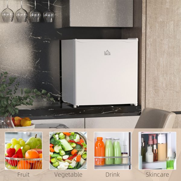 HOMCOM 46L Counter Top Fridge with Chiller Box Mini Fridge for Bedrooms Cream - Image 7