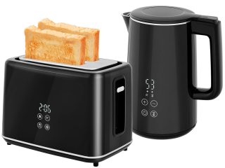HOMCOM 1.5L 3000W Fast Boil Electric Kettle and 2 Slice Toaster Set