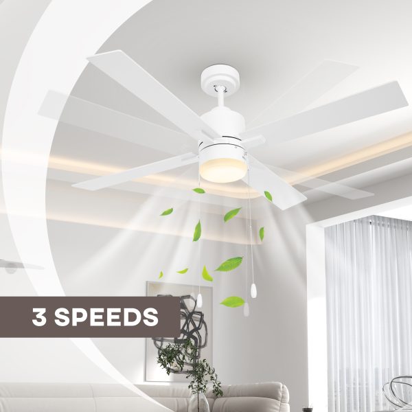 HOMCOM Mounting Reversible Ceiling Fan with Light, Pull-chain - Image 3