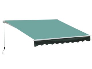 Manual Retractable Awning, 3x2.5 m-Dark Green