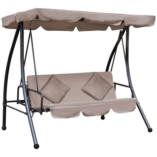 2-in-1 Patio Swing Chair 3 Seater Hammock Cushion Bed Lounger Tilt Canopy