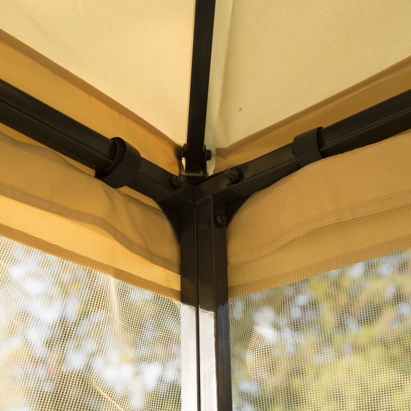 3x3 m Double Top Gazebo-Beige - Image 8
