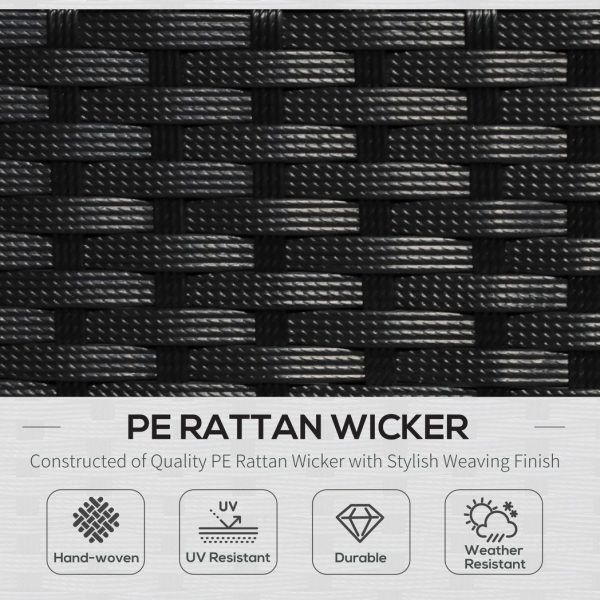 5 PCS Rattan Sofa Set-Black - Image 3