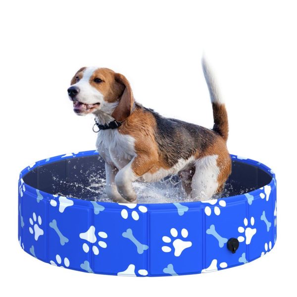 Dog Swimming Pool Foldable Pet Bathing Shower Tub Padding Pool 80cm S Pawhut